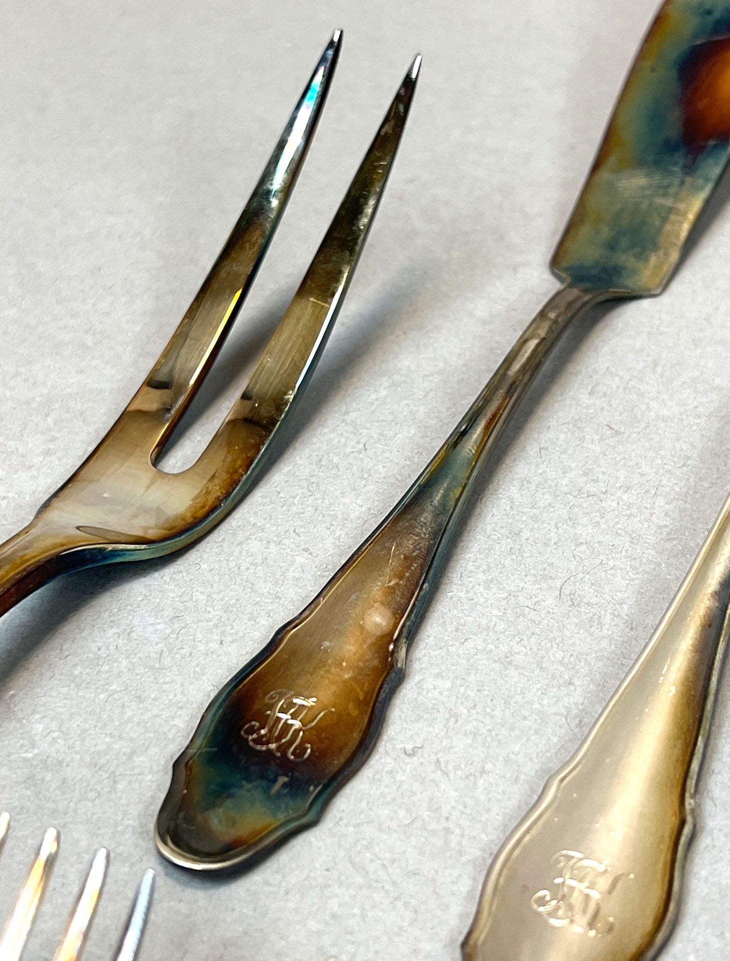 30-piece fish cutlery set for 12 people. 800 silver. - Image 3 of 8