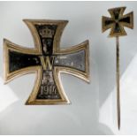 Eisernes Kreuz 1. Klasse mit Anstecknadel. 1914. 1. Weltkrieg.