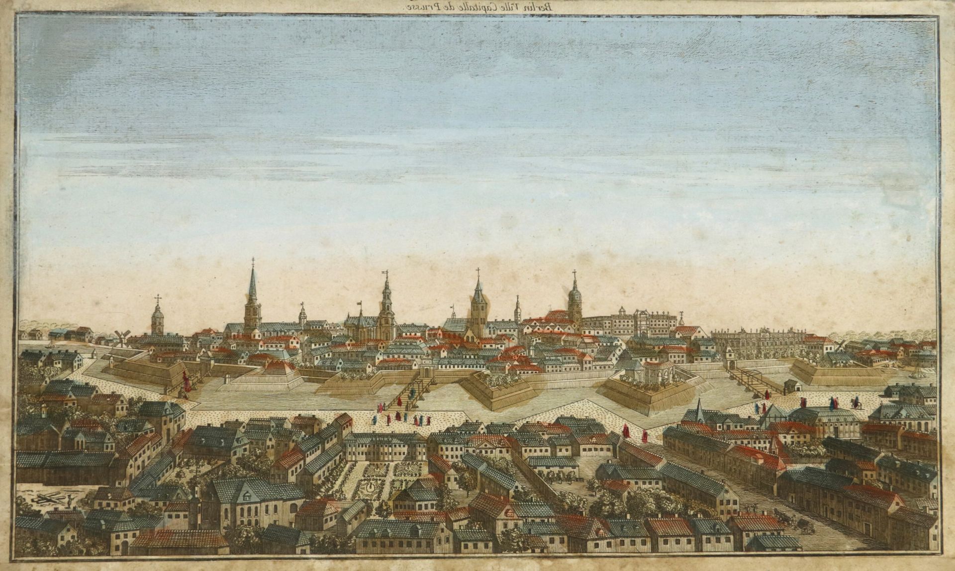 Berlin. - "Vue Perspective de la Ville de Berlin Capital du Royaume de Prusse". - "Vista del Palaci
