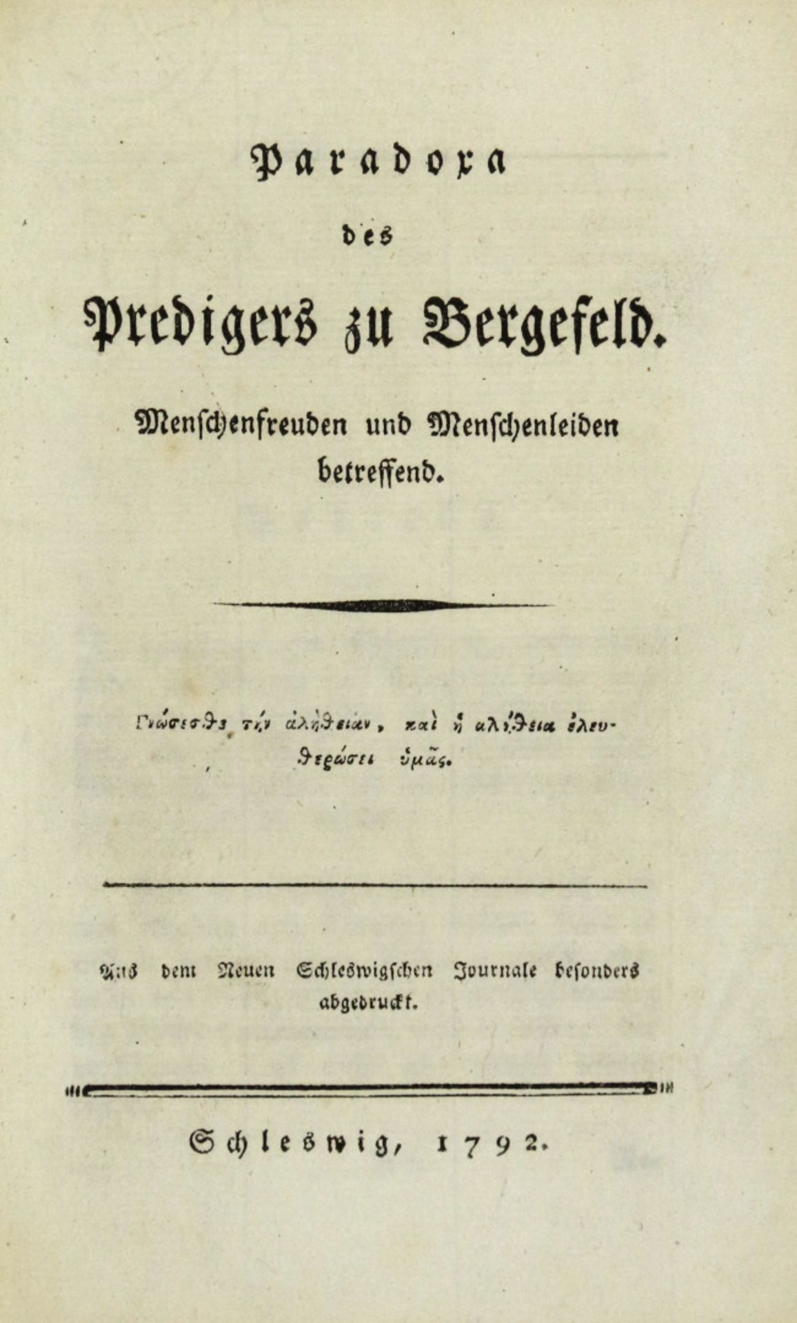 (Ibbeken, Gerhard Anton): Paradoxa des Predigers zu Bergefeld. - Bild 2 aus 2