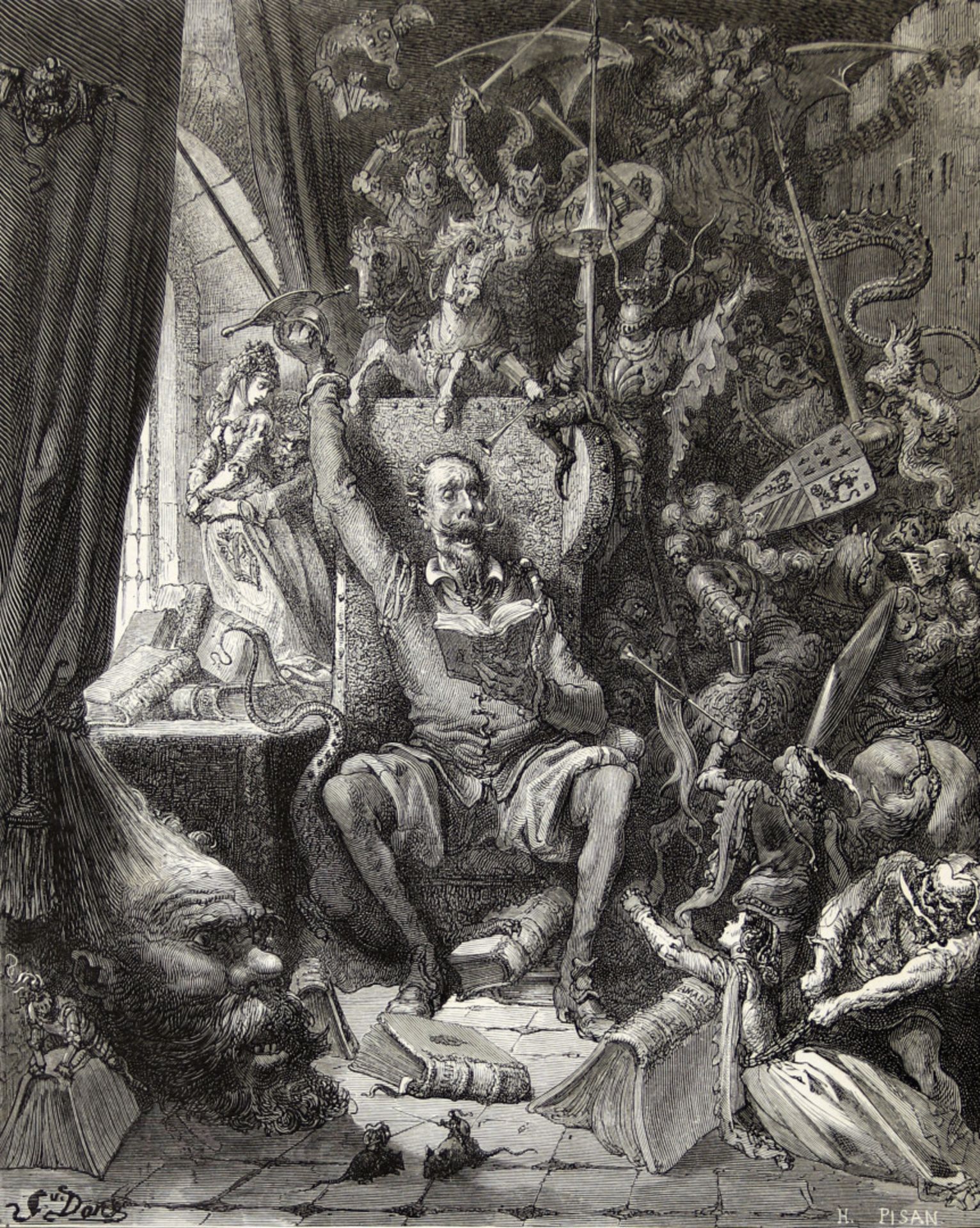Doré, Gustave. - Cervantes Saavedra, Miguel de: Leben und Thaten des scharfsinnigen Edlen Don Quixot - Bild 4 aus 4