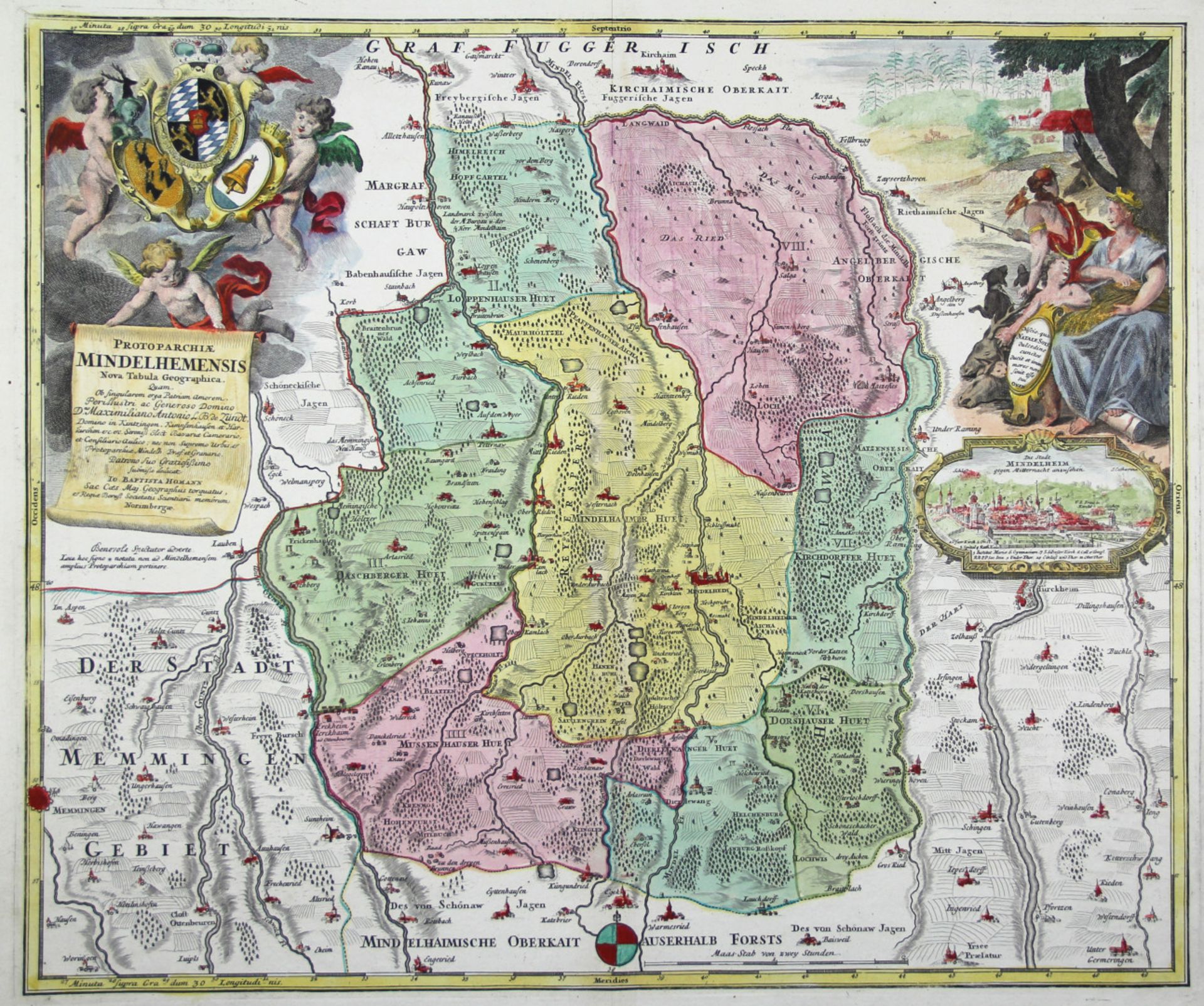 Bayern. - Mindelheim. - "Protoparchiae Mindelhemensis Nova Tabula Geographica, Quam, Ob singularem