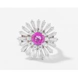 Pinksaphir-Diamant-Ring