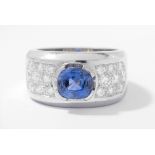 Saphir-Diamant-Ring