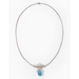 Aquamarin-Diamant-Collier