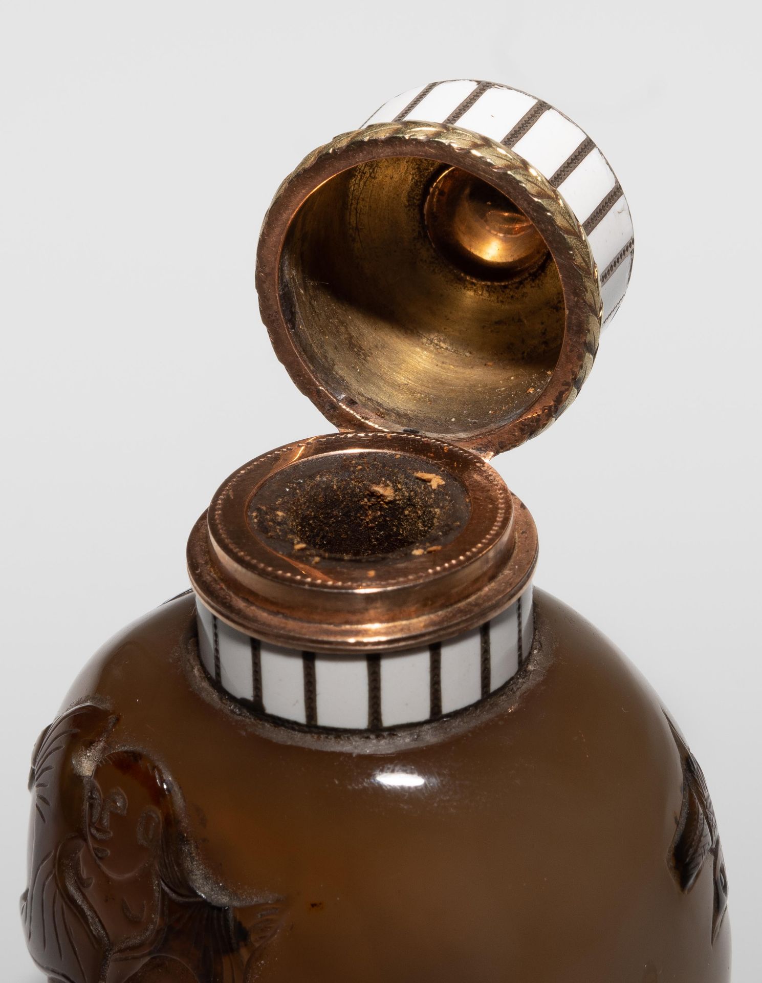 Achat-Snuff Bottle mit Emaillemontur - Image 10 of 13