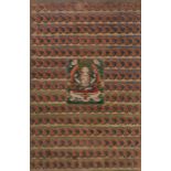 Gerahmtes Thangka des Shadakshari Lokeshvara