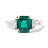 Smaragd-Diamant-Ring
