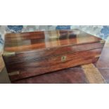 A 19th Century Rosewood and Veneered Campaign Writing Slope. 45 x 24 x H 12 cm approx.