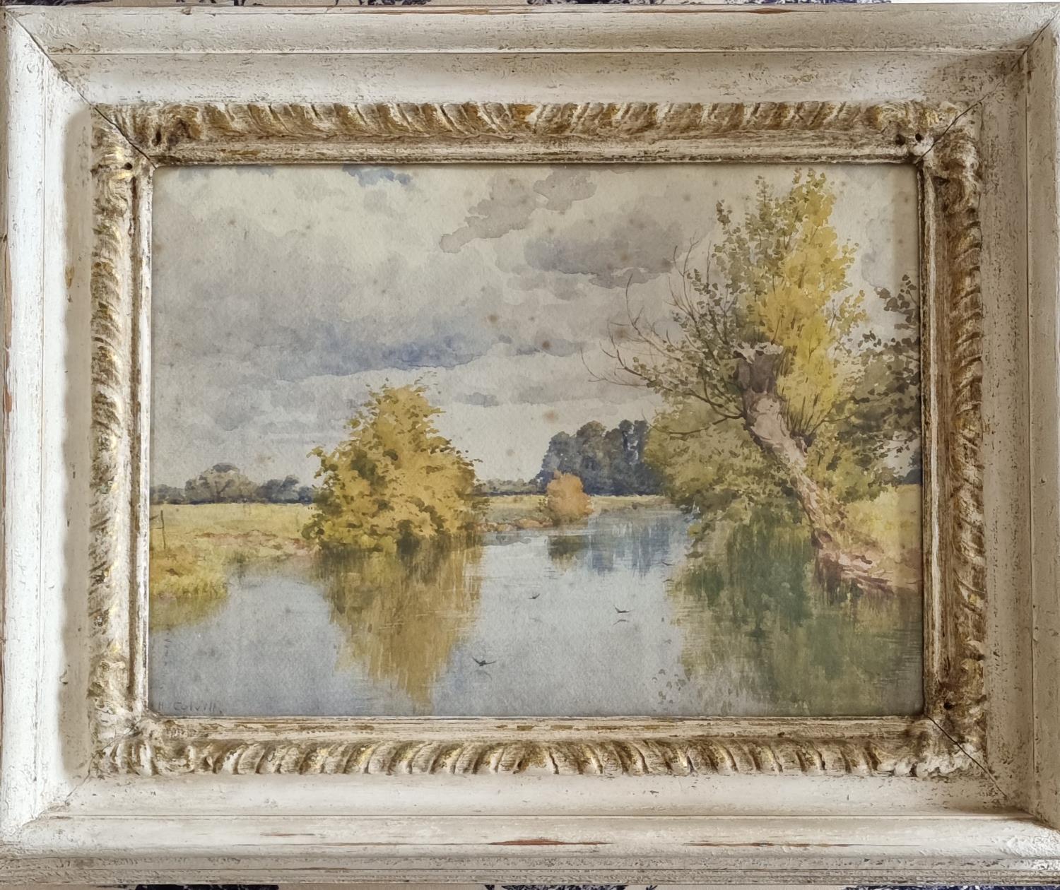 Helen Colville. A pair of 20th Century Watercolours. Signed LL. In good painted frames. 23 x 32cm