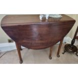 A Georgian Mahogany dropleaf Table with simple pad feet. Of country origin. 95 x 111 x H 71 cm