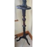 A good 19th Century Mahogany Torchere Stand with highly carved outline. D 32 x H 118 cm approx.