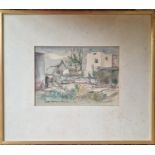 An early 20th Century Watercolour of a country Landscape with house, indistinct signed LL. 16 x 23