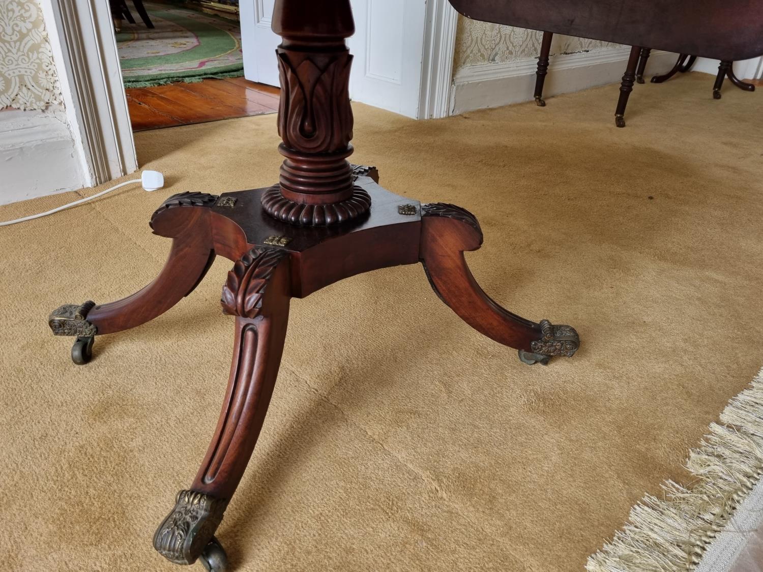 A Magnificent Irish early Regency Mahogany Sofa Table with rosewood crossbanding and carved acanthus - Image 2 of 3