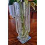 A lovely unusual Waterford Crystal Vase with pineapple cut effect. D 10 x H 31 cm approx.