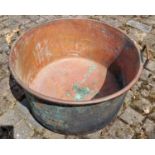 A Superb 19th, possibly 18th Century, Copper Cauldron with twin handles.