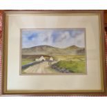 A 21st Century Watercolour 'Walking through the village' by John O'Rourke. Signed and dated LR 2011.