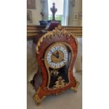 A 20th Century Walnut and Burr Walnut Continental bracket Clock with ormolu mounts. W 23 x D 12 x