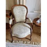 A really good set of four 19th Century Mahogany showframe Armchairs with carved cabriole front