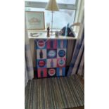 A Vintage Coca Cola Advertising Sign, 88 x 63cm approx. along with a pair of bookends and a