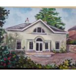 A 20th Century Oil on Canvas of a House, no apparent signature.