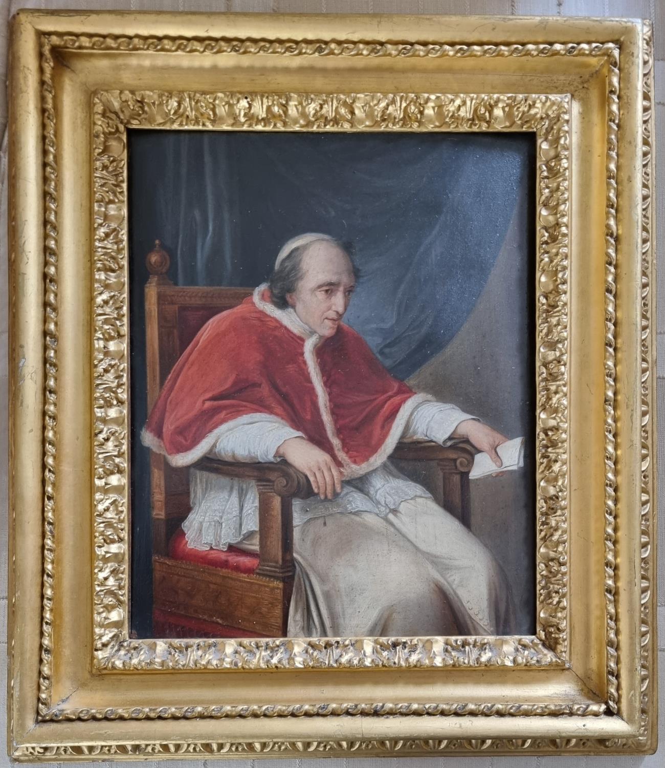 A 19th Century Oil on Board of Pope Pius VII in a good original gilt Frame.