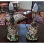 A good pair of Worcester Table Lamps in the form of Owls.