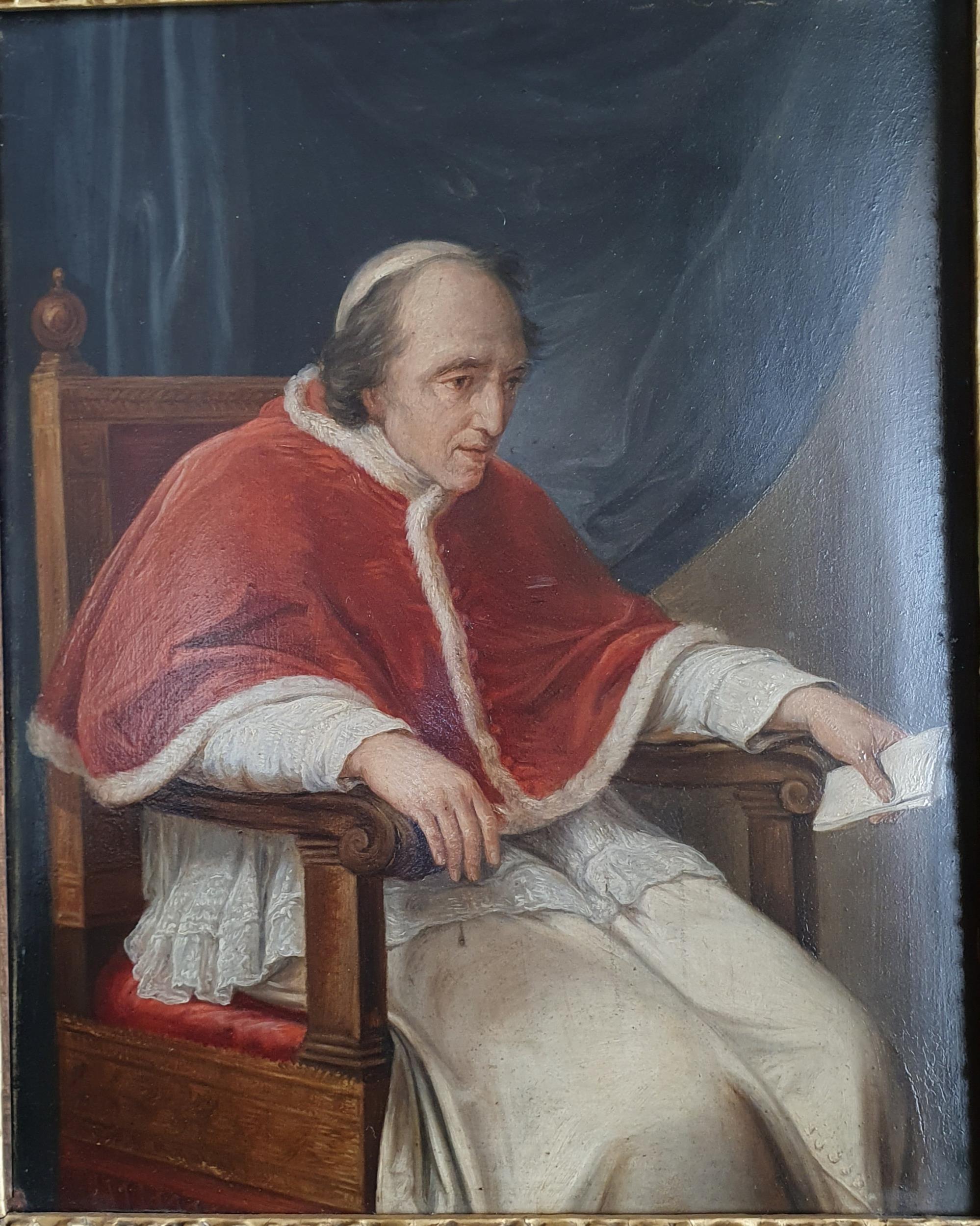 A 19th Century Oil on Board of Pope Pius VII in a good original gilt Frame. - Image 3 of 3