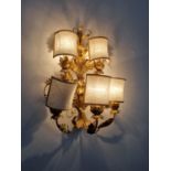 A good five branch Italian Wall Light with shade. W 38 x Drop 50 cm approx.