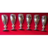 A good set of six cased Silver plated Goblets. D6.5 x H16cm approx