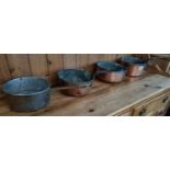 A good quantity of 19th Century Copper Pans.