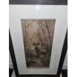 After Charles Walburne. 'Monarch of the Glen' and 'On the alert'. Two Prints of highland stags in
