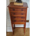 A lovely pair of miniature Collectors Cabinets with four drawer top on square tapered supports and