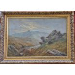 Daniel Sherin. A late 19th early 20th Century Oil on Canvas of a moorland scene, possibly