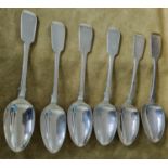 A set of six Silver table Spoons, West and Sons 1894, 470 grams approx.