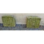 A very unusual pair of carved Stones with medieval style decoration.