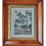 McPherson. A pair of 19th Century Watercolours, one of a sheepherder herding sheep down a path the