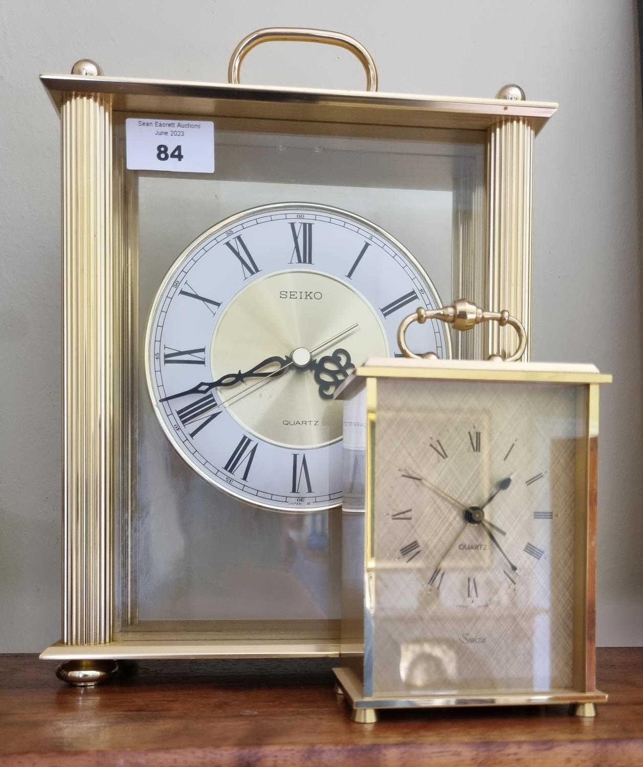 Two Carriage Clocks. Largest being 20 x 8 x H cm approx. - Image 2 of 2