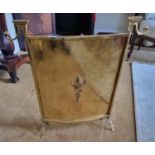 An Art Nouveau Brass Spark Guard. 62 x 62 cm approx.