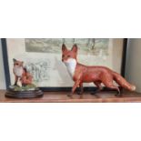 A large Beswick Figure of a Fox (L 23 x H 13 cm approx) along with a Country Artists Kew fine