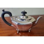 A Birmingham Silver Tea Pot of good quality with shaped spout.