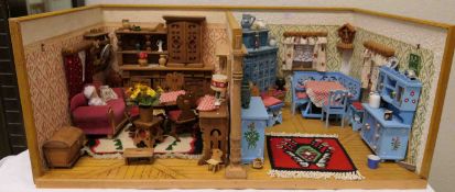 Puppenküche und Wohnzimmer