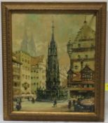 Hunte, Otto: "Nürnberg, der Goldene Brunnen"