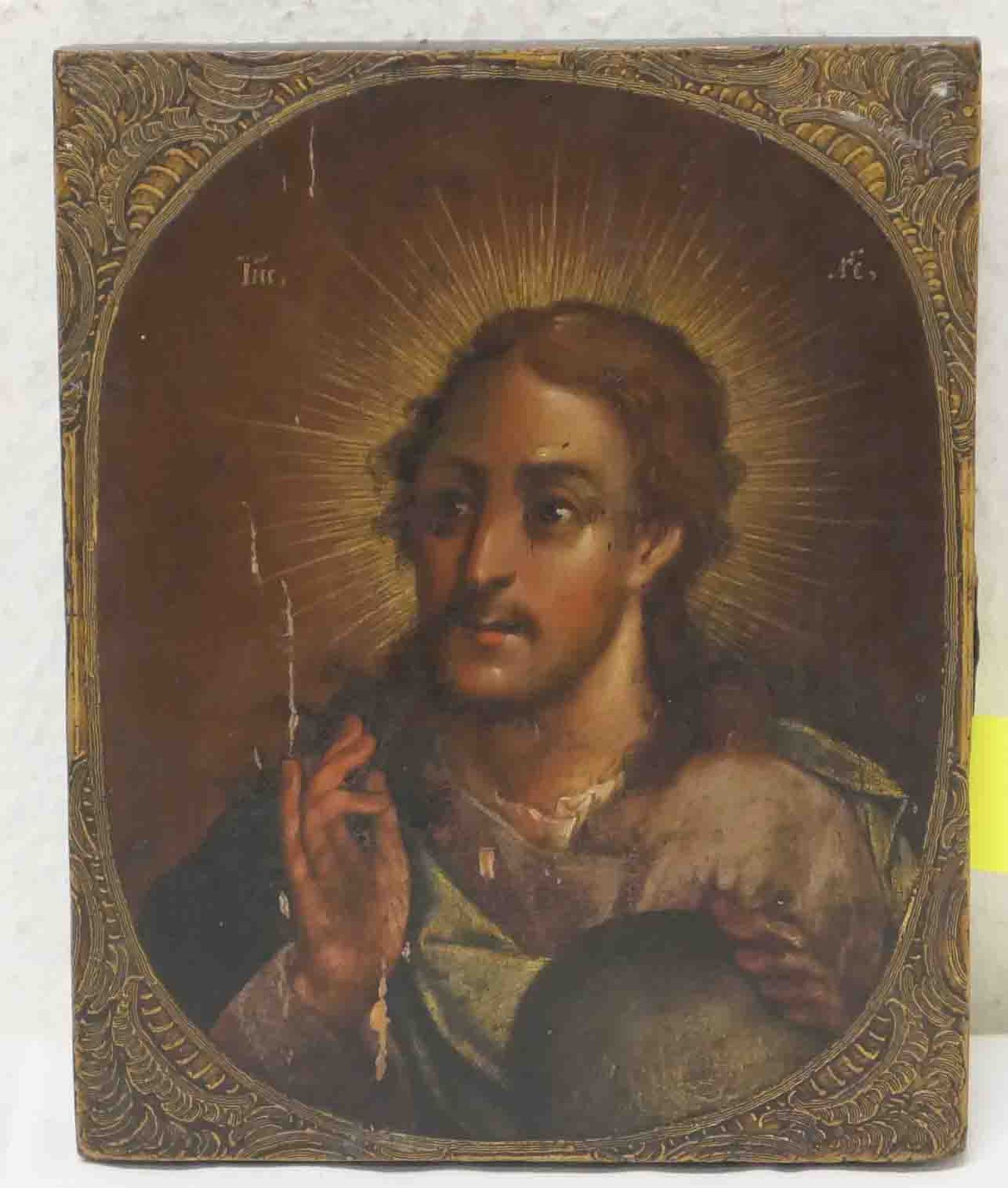 Römischer Dichter 39 Bis 65 Nach Christus Ikone. Segnender Christus. Russland, 19. Jh. 21 x 17cm; Altersspuren.