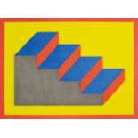 SOL LEWITT (United States, 1928-2007)."A form driven from a rectangular solid". 1992.Woodcut on
