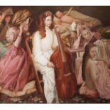 MIGUEL VICENS RIERA (Oliva, Valencia, 1949)."Orchestra", 1985.Oil on canvas.Signed and dated in