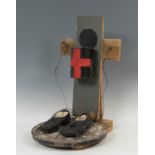 VICTOR MIRA (Zaragoza, 1949 - Munich, 2003).Untitled.Mixed media (metal, wood, sackcloth.Signed on