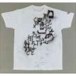 JAUME PLENSA (Barcelona, 1955)."Untitled" 2012.Painting on cotton (T-shirt).Signed and dated.Size: