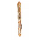 VISCONTI FOUNTAIN PEN “AMBER SWIRL RESIN MILLENIUM”.Body in resin and transparent and orange