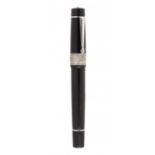 DELTA HONG KONG "TO RETURN TO CHINA" FOUNTAIN PEN.Black resin barrel with silver details and